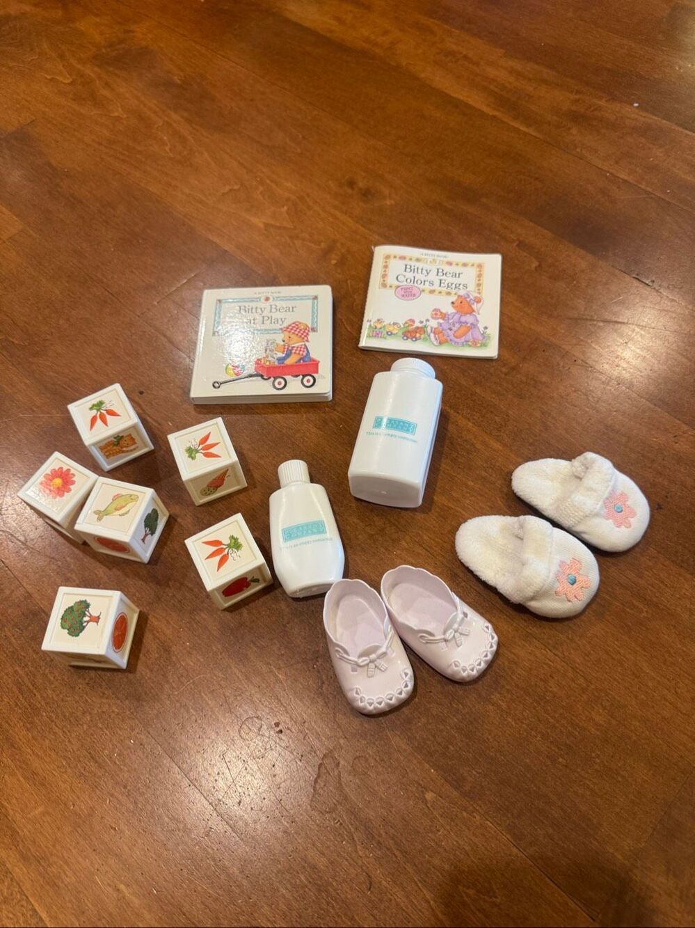 Vintage Pleasant Company Bitty Baby Accessories Books Blocks Shoes Lot